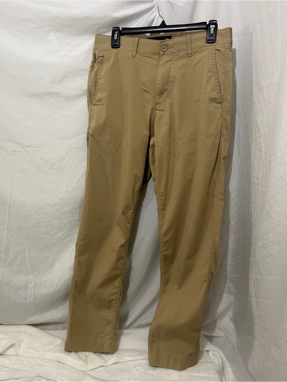 Abercrombie & Fitch Straight Fit Stretch Chinos 30x32 Khaki Zip Pocket